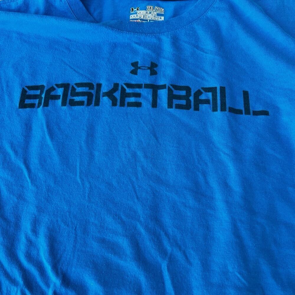Under Armour mens 2XL Regular, Heat Gear, short sleeve basketball T-shirt, blue